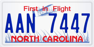 NC license plate AAN7447