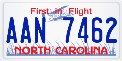 NC license plate AAN7462