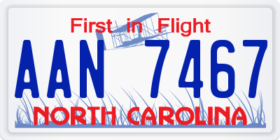 NC license plate AAN7467