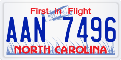 NC license plate AAN7496