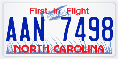 NC license plate AAN7498