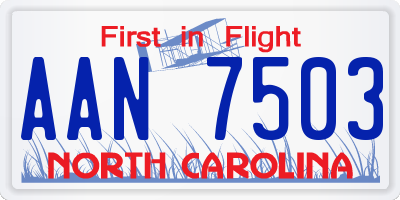 NC license plate AAN7503