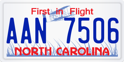NC license plate AAN7506