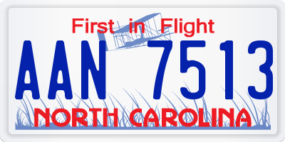 NC license plate AAN7513