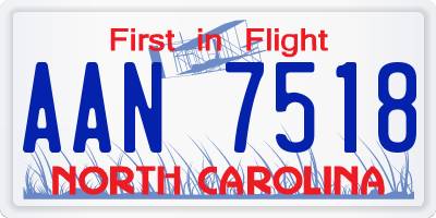 NC license plate AAN7518