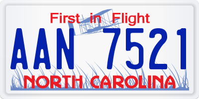 NC license plate AAN7521