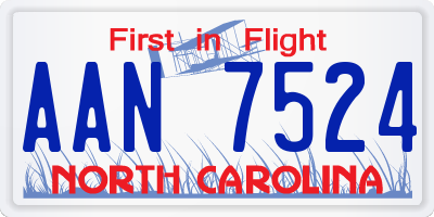 NC license plate AAN7524