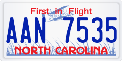NC license plate AAN7535