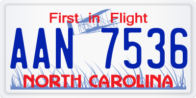 NC license plate AAN7536