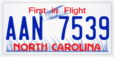 NC license plate AAN7539