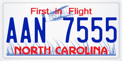 NC license plate AAN7555