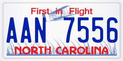 NC license plate AAN7556