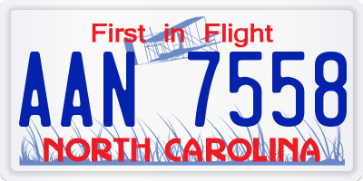 NC license plate AAN7558