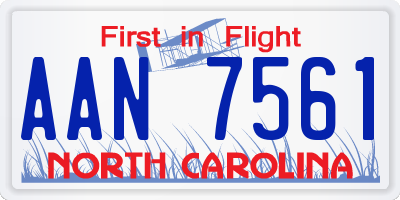 NC license plate AAN7561
