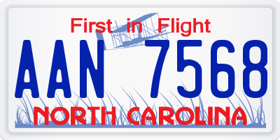 NC license plate AAN7568