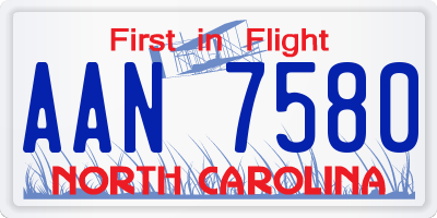 NC license plate AAN7580
