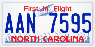 NC license plate AAN7595