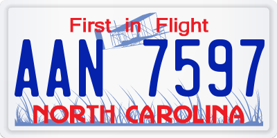 NC license plate AAN7597