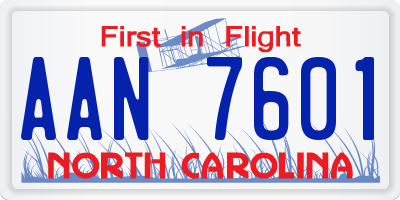 NC license plate AAN7601