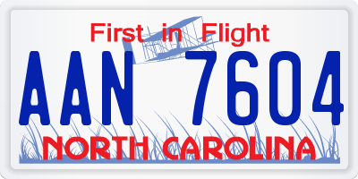 NC license plate AAN7604