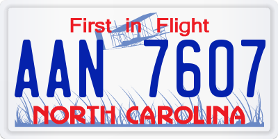 NC license plate AAN7607