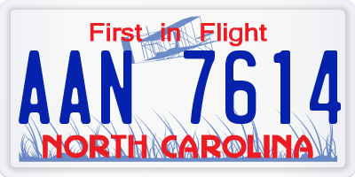 NC license plate AAN7614