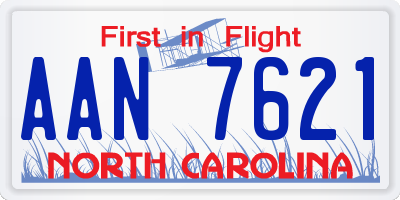 NC license plate AAN7621