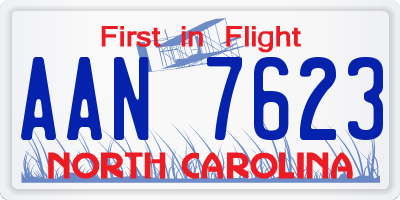 NC license plate AAN7623