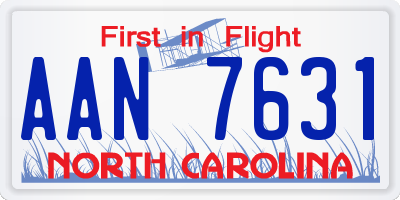 NC license plate AAN7631