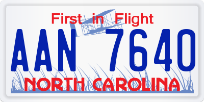 NC license plate AAN7640