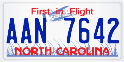 NC license plate AAN7642