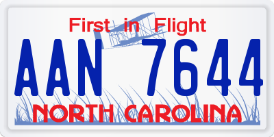 NC license plate AAN7644