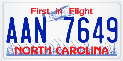 NC license plate AAN7649