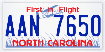 NC license plate AAN7650