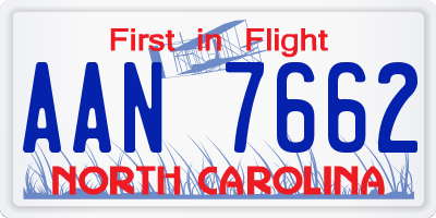 NC license plate AAN7662