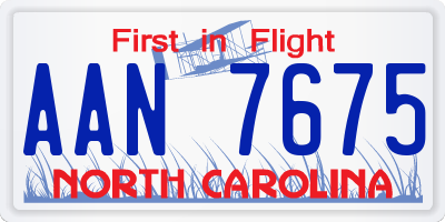 NC license plate AAN7675