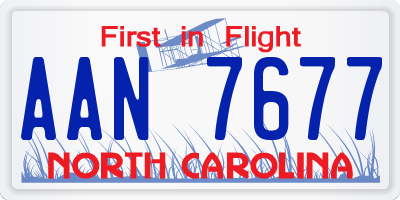NC license plate AAN7677