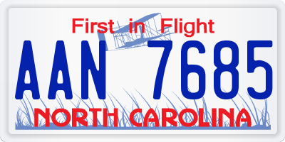 NC license plate AAN7685