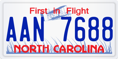NC license plate AAN7688