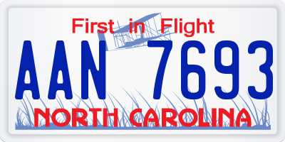 NC license plate AAN7693