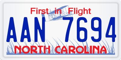 NC license plate AAN7694