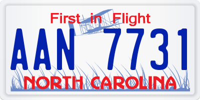 NC license plate AAN7731