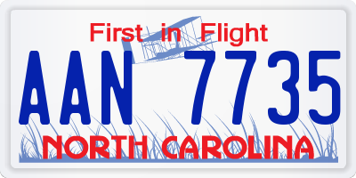 NC license plate AAN7735