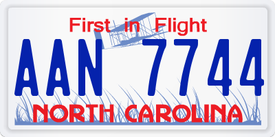 NC license plate AAN7744