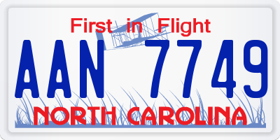 NC license plate AAN7749