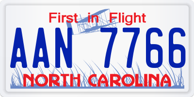 NC license plate AAN7766