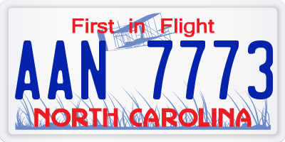 NC license plate AAN7773