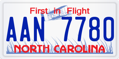 NC license plate AAN7780