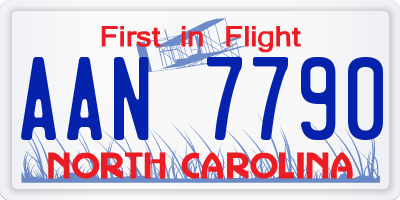 NC license plate AAN7790