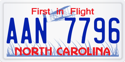 NC license plate AAN7796